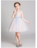 Embroidery Lace Tulle Flower Girl Dress Kid Party Dress